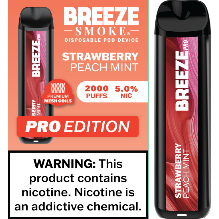 Breeze Pro 2000 Puffs Strawberry Peach Mint